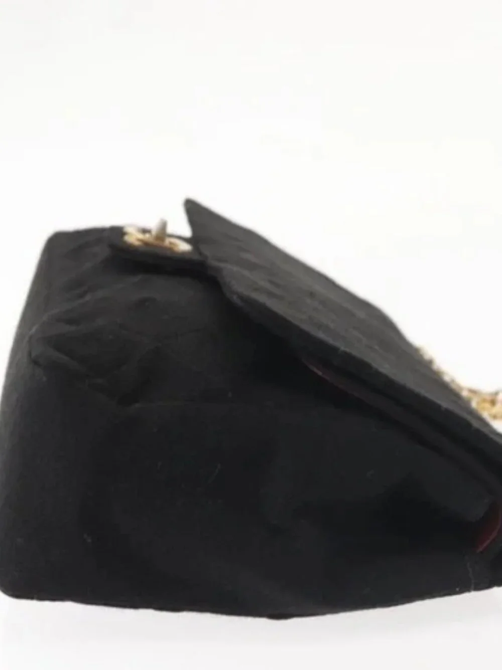 CHANEL Matelasse 25 Chain Shoulder Bag cotton Black Gold CC Auth gh984